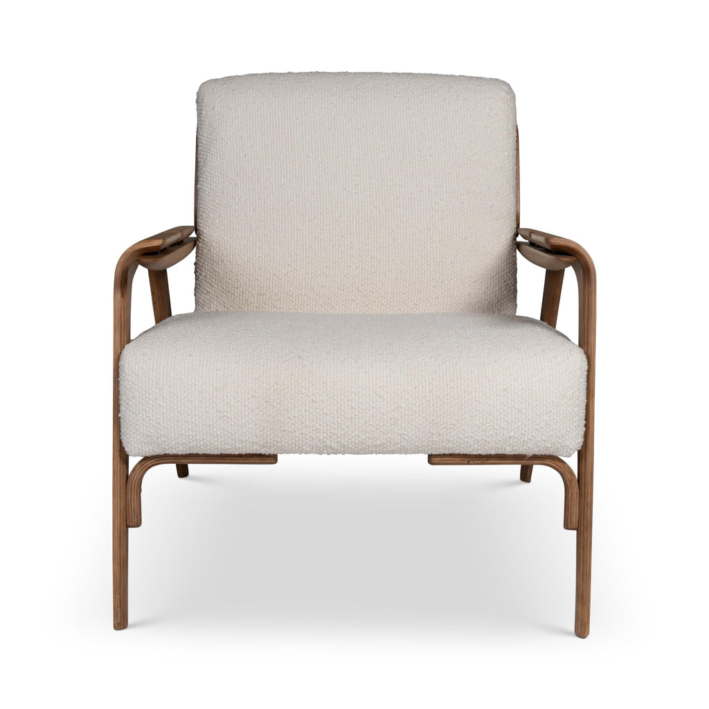 Modern Brazilian Fly Accent Chair, Boucle Ivory