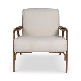 Modern Brazilian Fly Accent Chair, Boucle Ivory