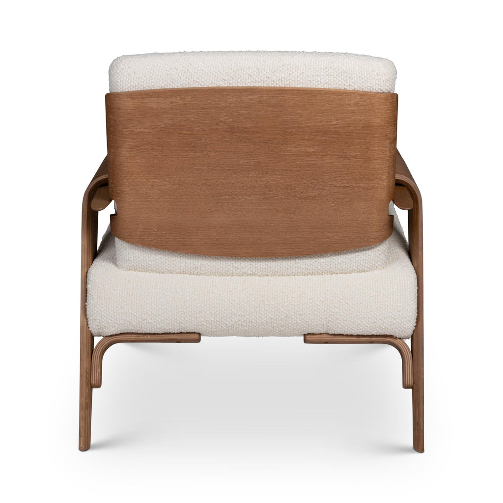 Modern Brazilian Fly Accent Chair, Boucle Ivory