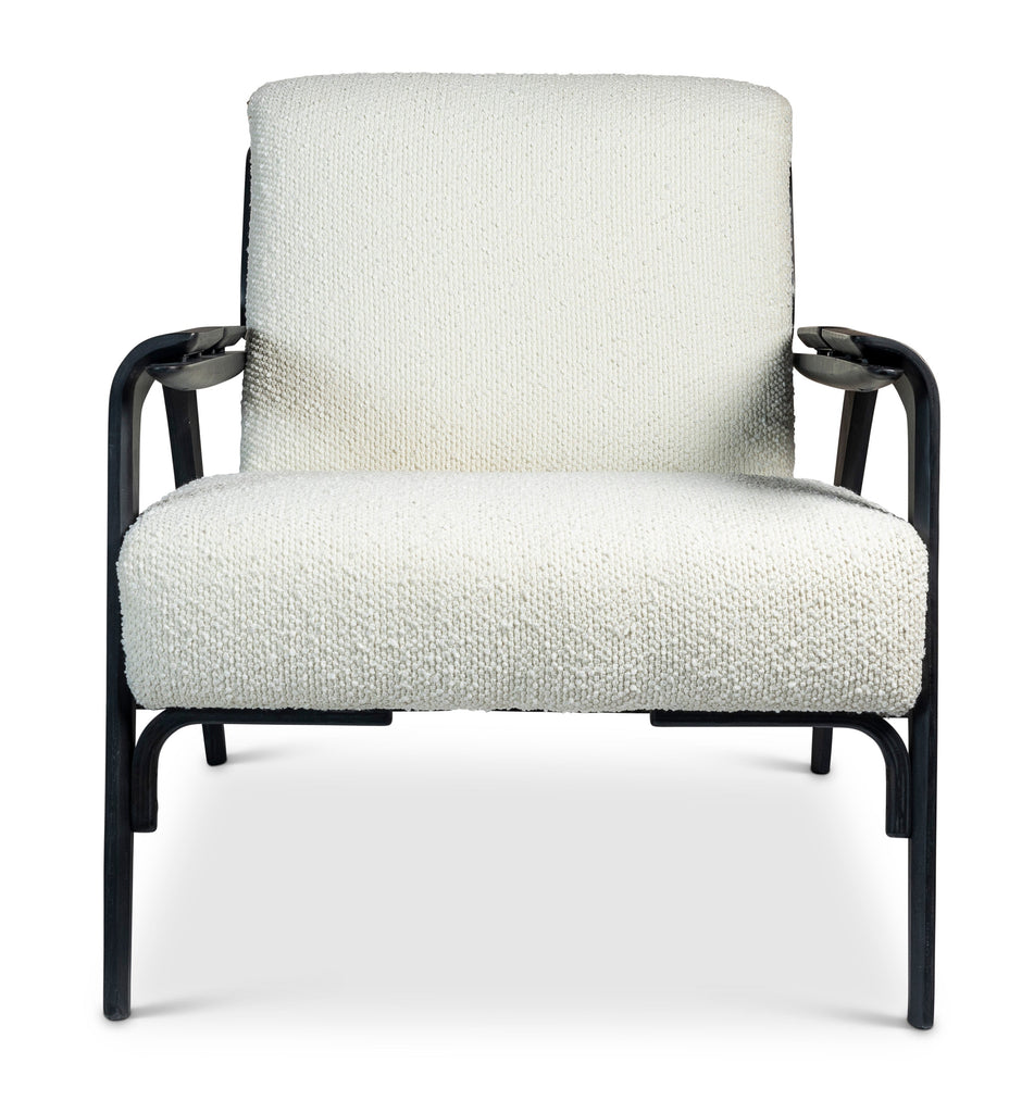 Modern Brazilian Fly Accent Chair, Boucle Ivory