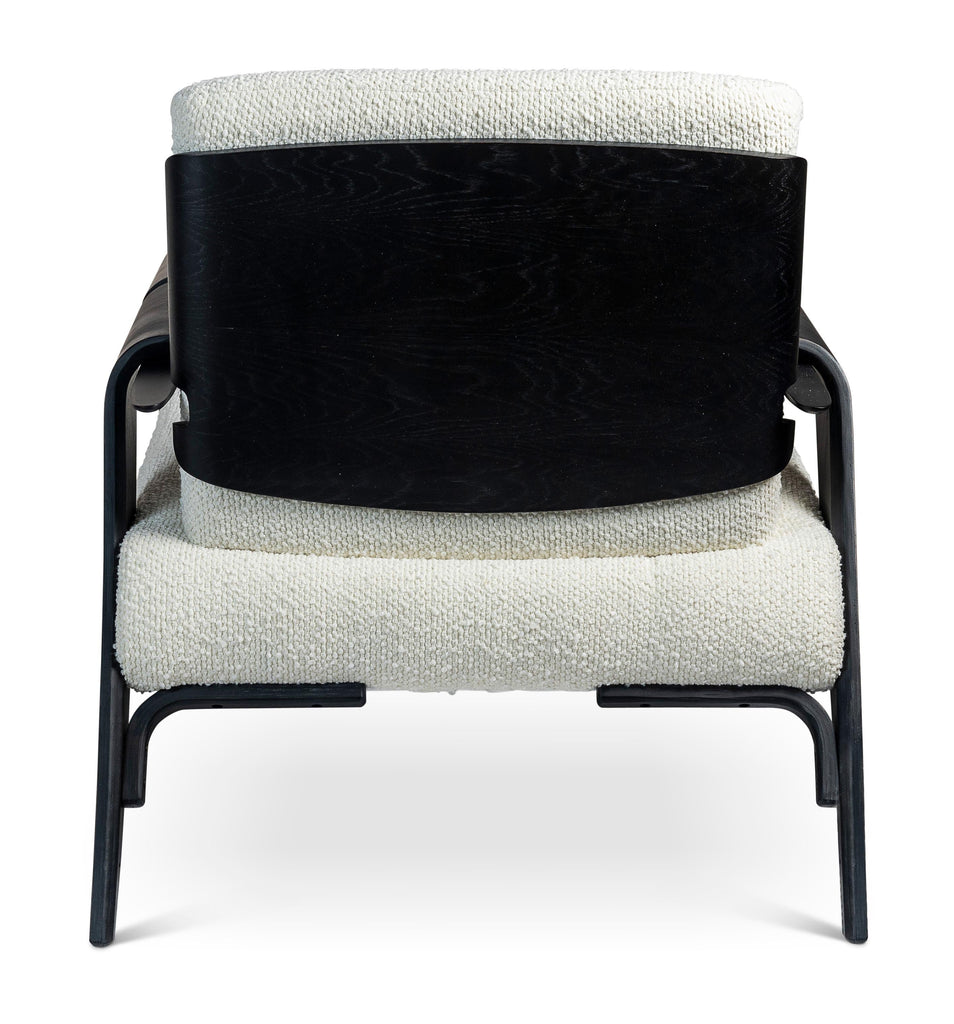 Modern Brazilian Fly Accent Chair, Boucle Ivory