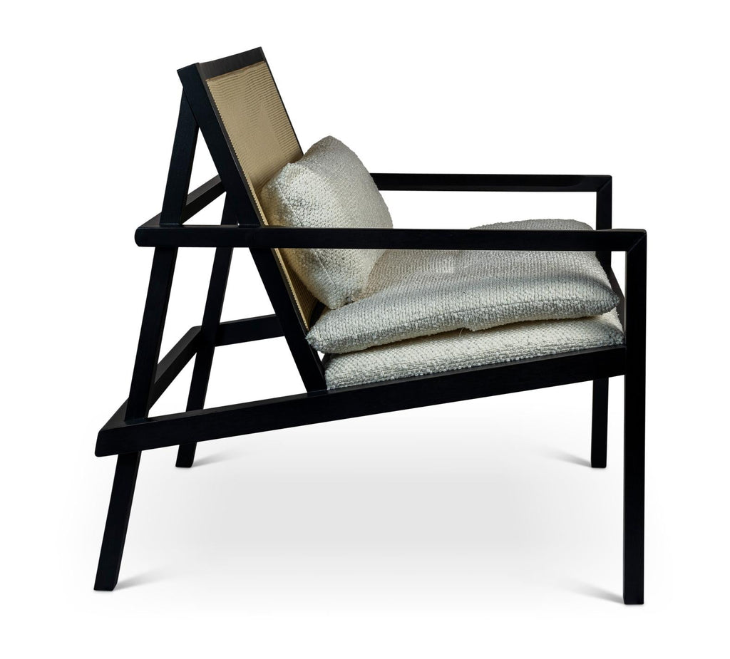 Modern Brazilian Barra Cane Lounge Chair