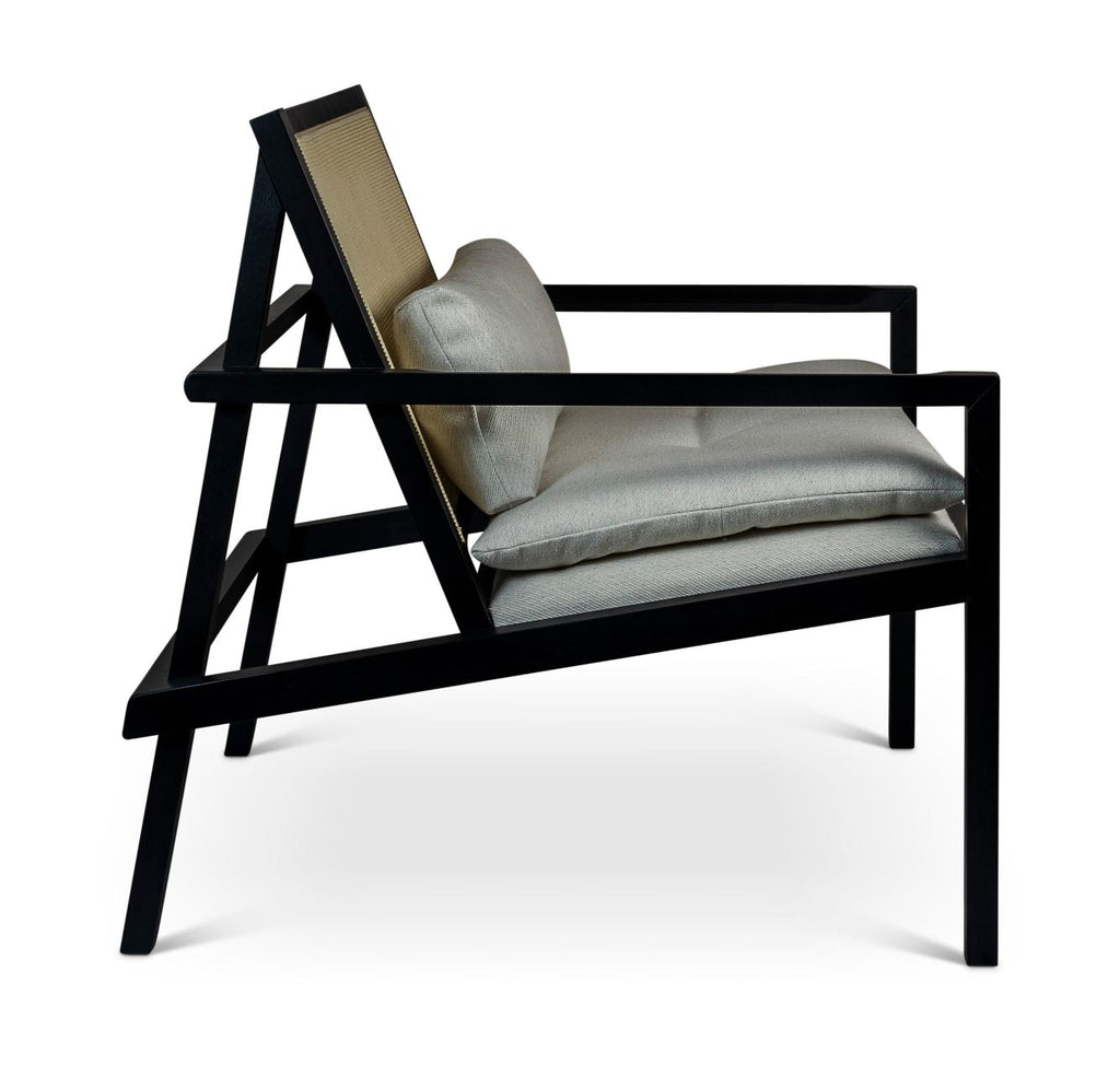 Modern Brazilian Barra Cane Lounge Chair