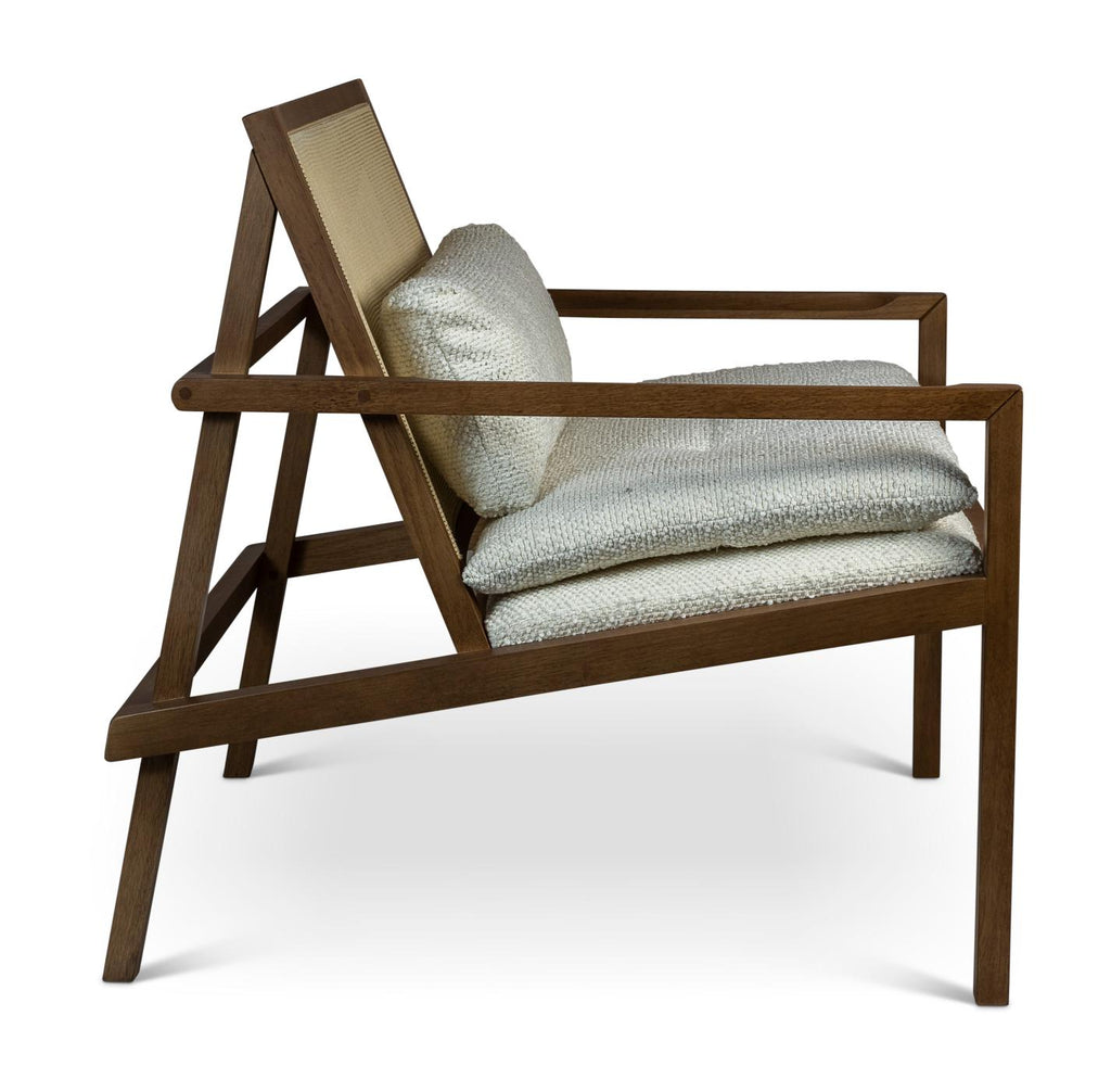 Modern Brazilian Barra Cane Lounge Chair