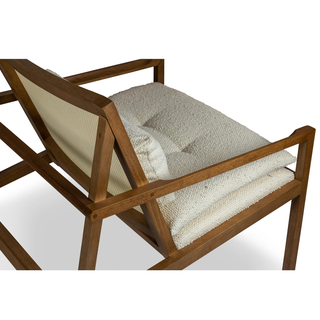 Modern Brazilian Barra Cane Lounge Chair