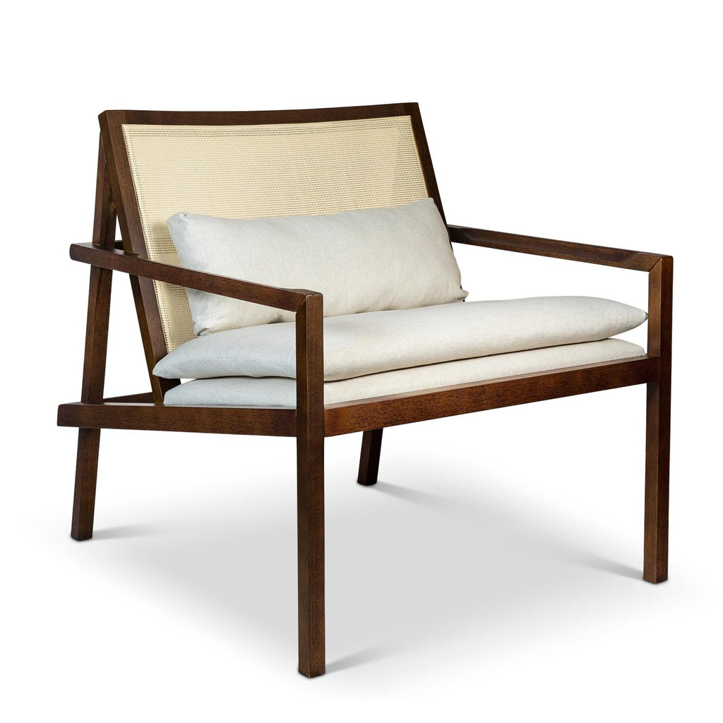 Modern Brazilian Barra Cane Lounge Chair