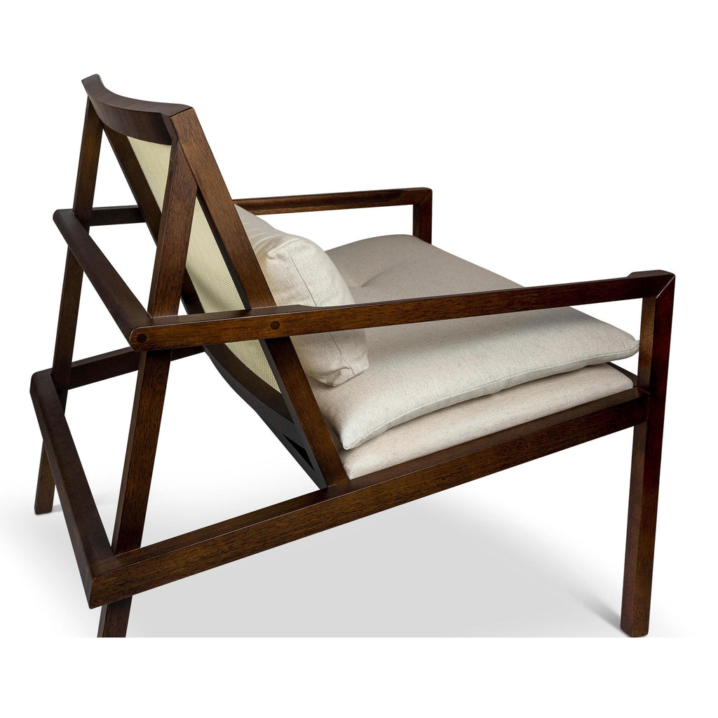 Modern Brazilian Barra Cane Lounge Chair