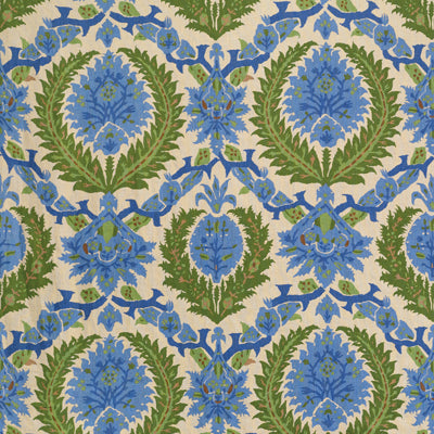 Zenobia Linen Print - Canton Blue/Green (Sample)