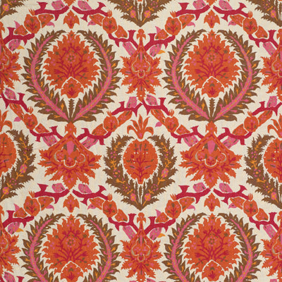 Zenobia Linen Print - Orange Spice/Mocha (Sample)