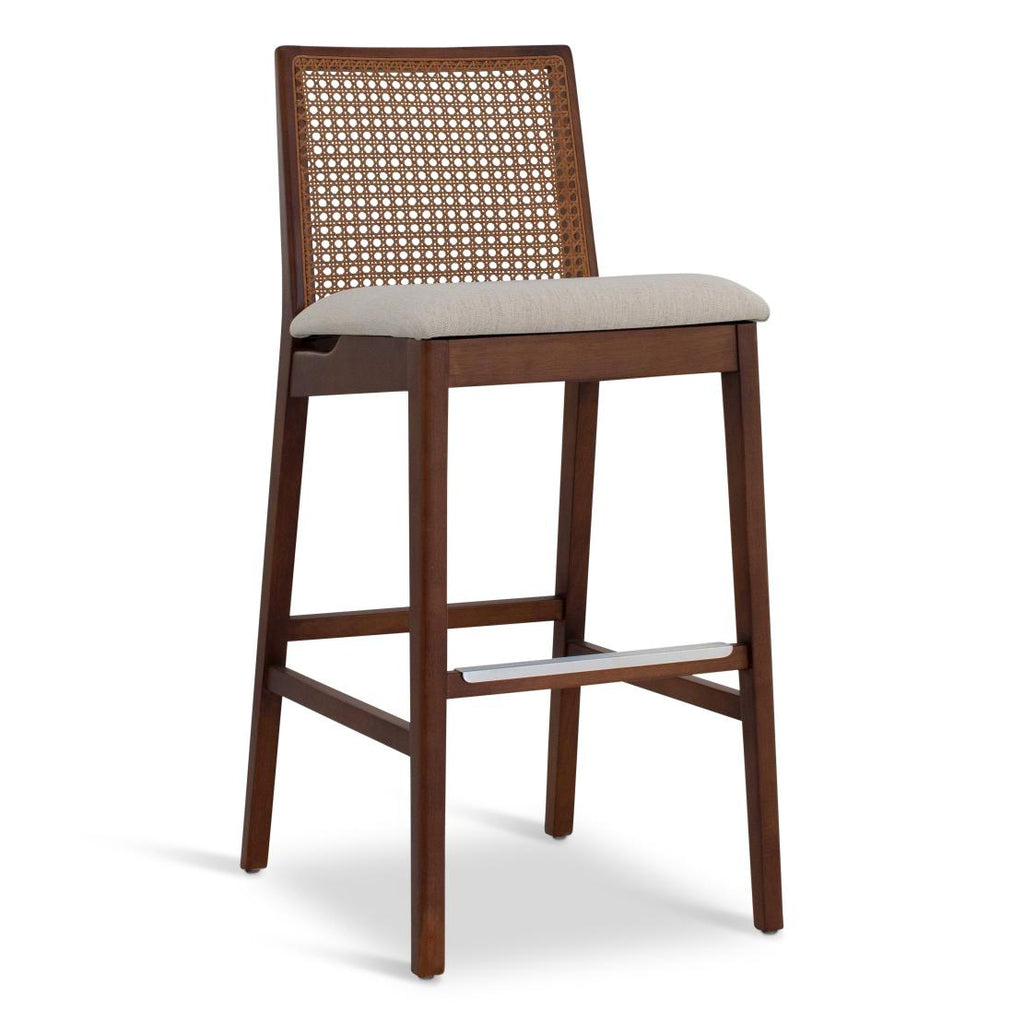 Modern Brazilian Nardia Cane Bar Stool