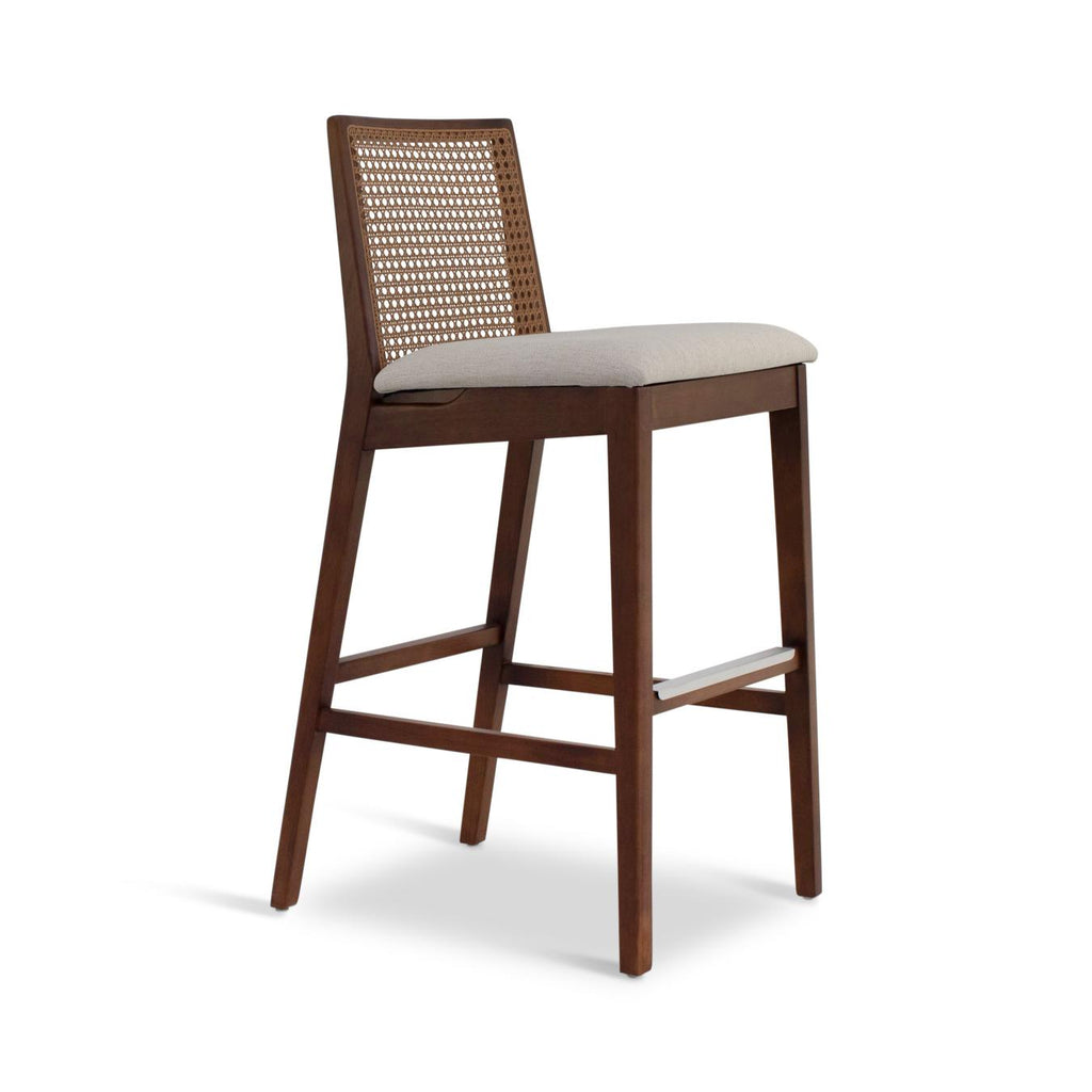 Modern Brazilian Nardia Cane Bar Stool