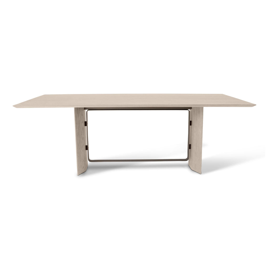 Modern Brazilian Jordania Dining Table, Titanium Metal Accent