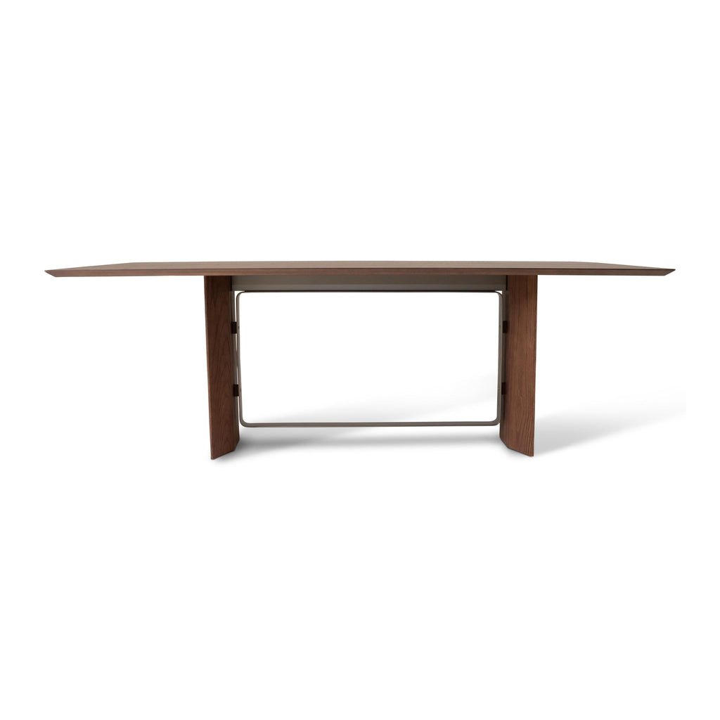 Modern Brazilian Jordania Dining Table, Titanium Metal Accent