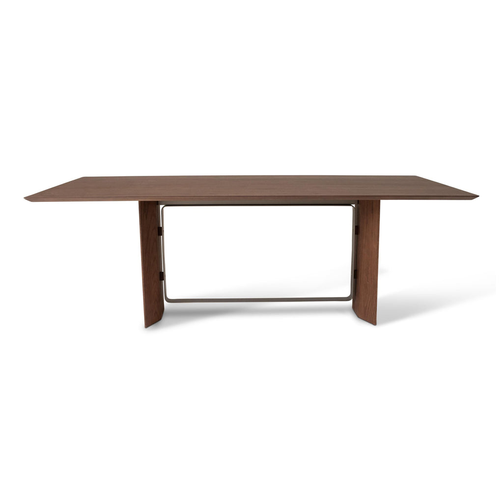 Modern Brazilian Jordania Dining Table, Titanium Metal Accent