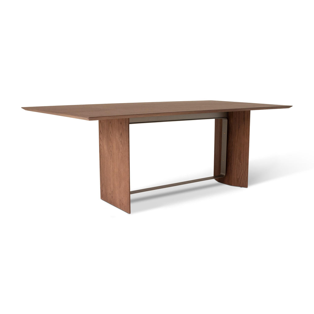 Modern Brazilian Jordania Dining Table, Titanium Metal Accent