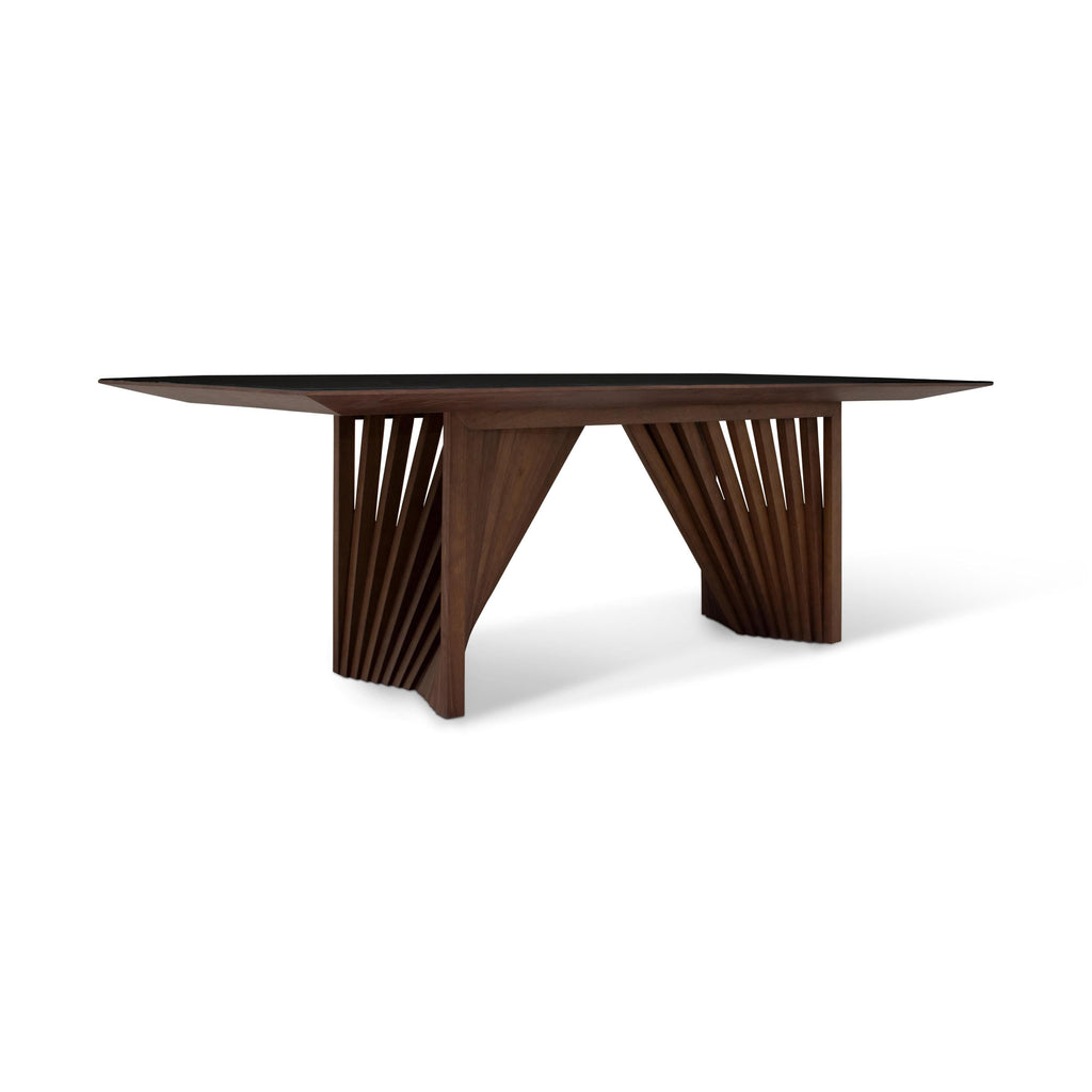 Modern Brazilian Laguna Glass Top Dining Table