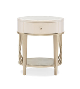 Adela End Table - Washed Alabaster, Blush Taupe