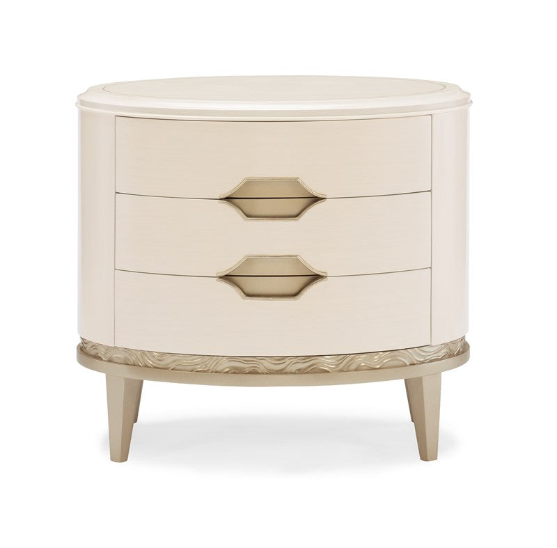 Adela Nightstand - Washed Alabaster, Blush Taupe