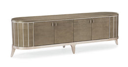 Entertainment Console - Elegant Linen, Soft Silver Leaf, Soft Silver Paint