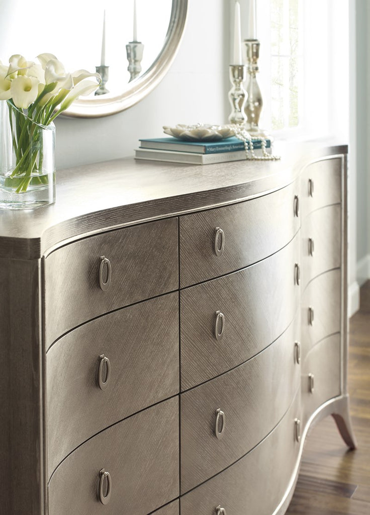 Double Dresser - Elegant Linen, Soft Silver Paint