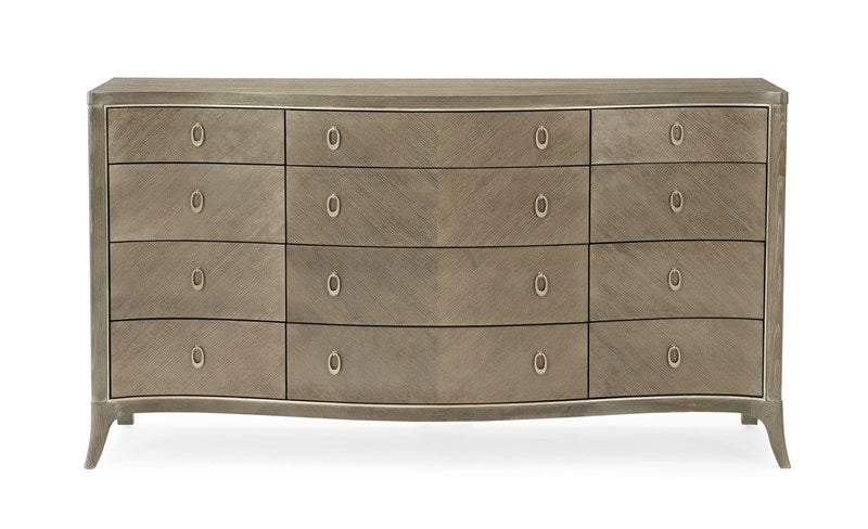 Double Dresser - Elegant Linen, Soft Silver Paint