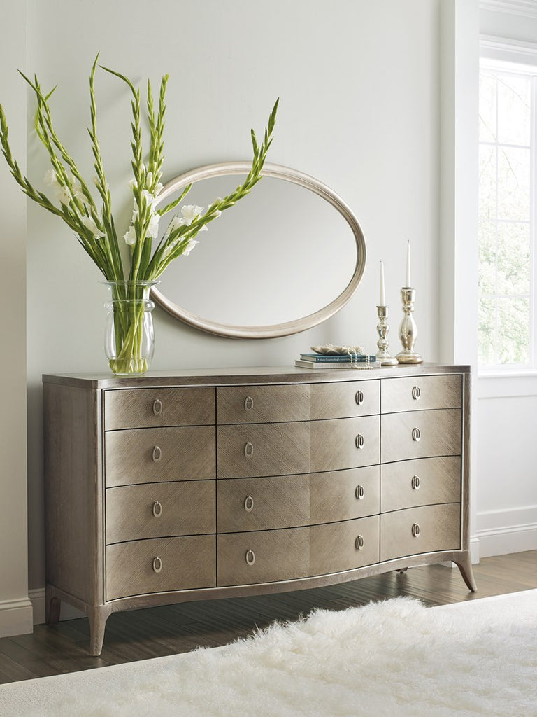 Double Dresser - Elegant Linen, Soft Silver Paint