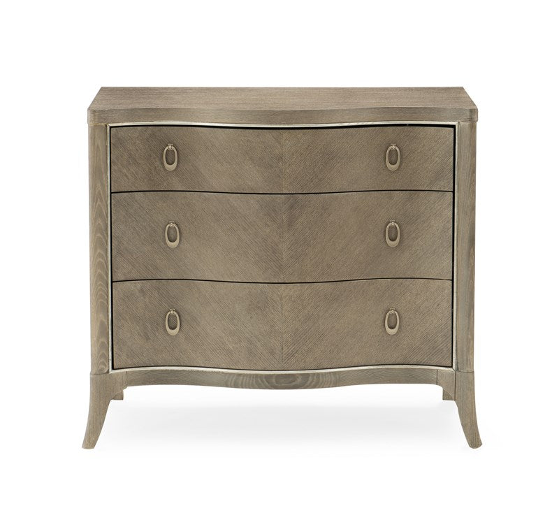 Avondale Nightstand - Elegant Linen, Soft Silver Paint