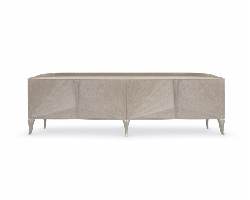 Entertainment Console - Stone Manor, Ivory Wash, Soft Radiance