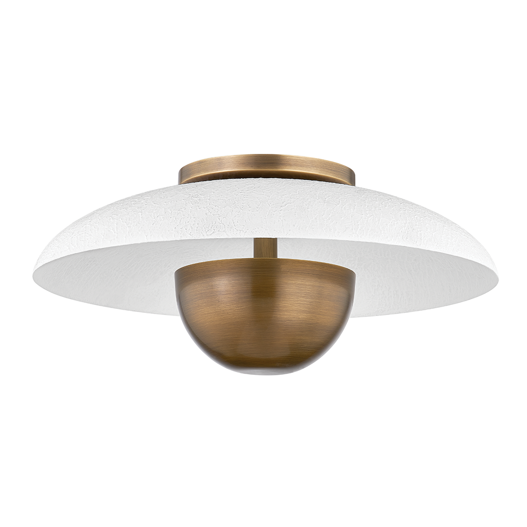 Noah 1 Light Flush Mount - Patina Brass