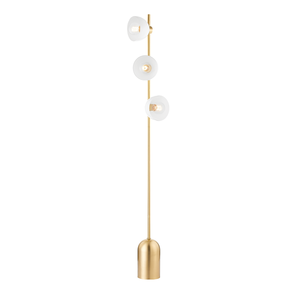 Belle 1 Light Floor Lamp - Aged Brass