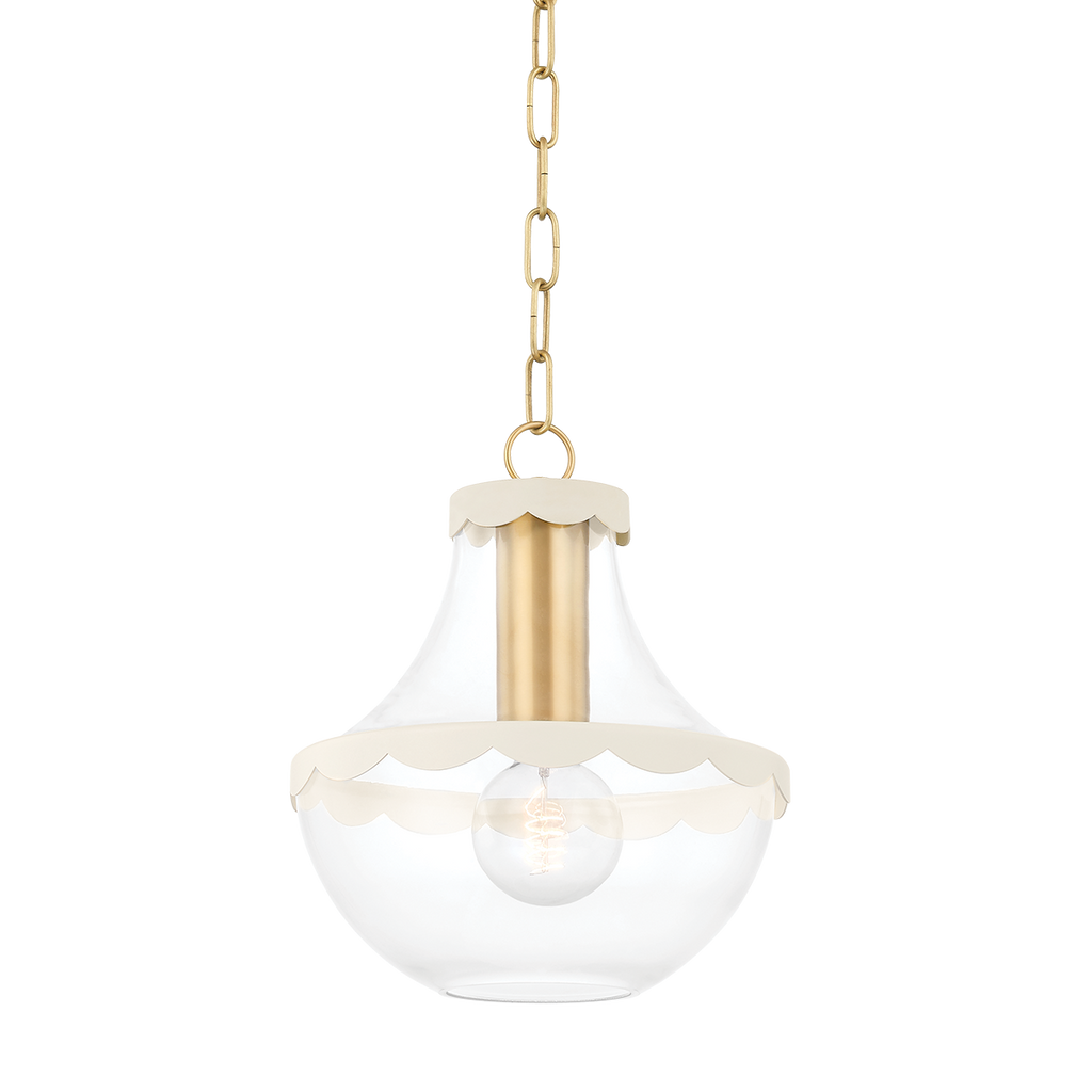 Alaina 1 Light Pendant - Aged Brass 12.25"