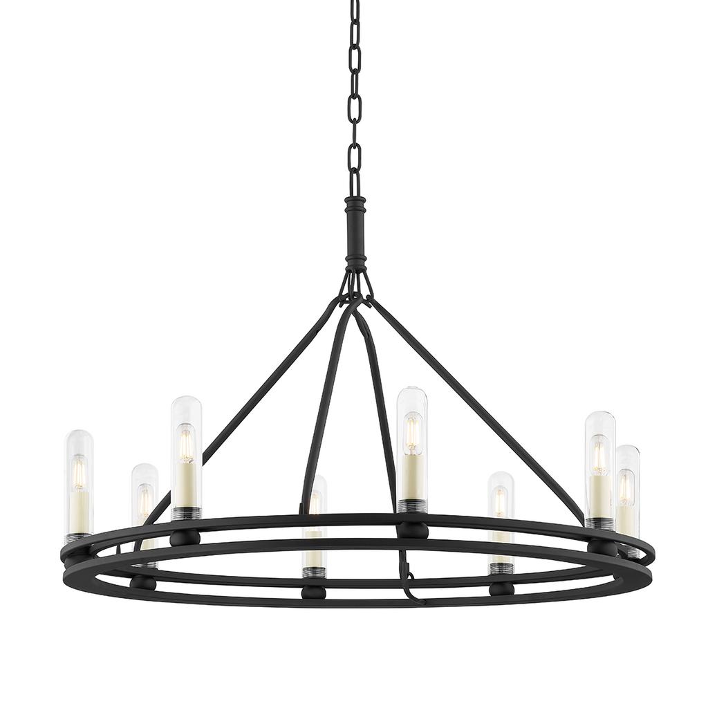 Sutton 8 Light Exterior Chandelier - Textured Black