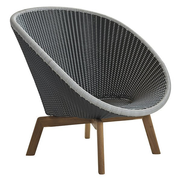 Peacock Outdoor Lounge Chair, Grey with Light Grey