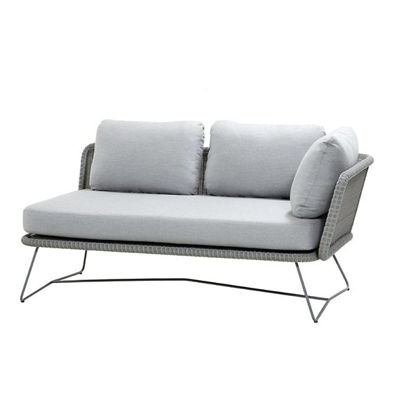 Horizon 2-Seater Left Sectional Sofa Module, Light Grey with Cane-Line Wove
