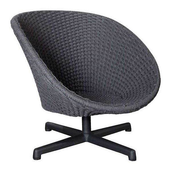 Peacock Outdoor Swivel Chair, Dark Grey