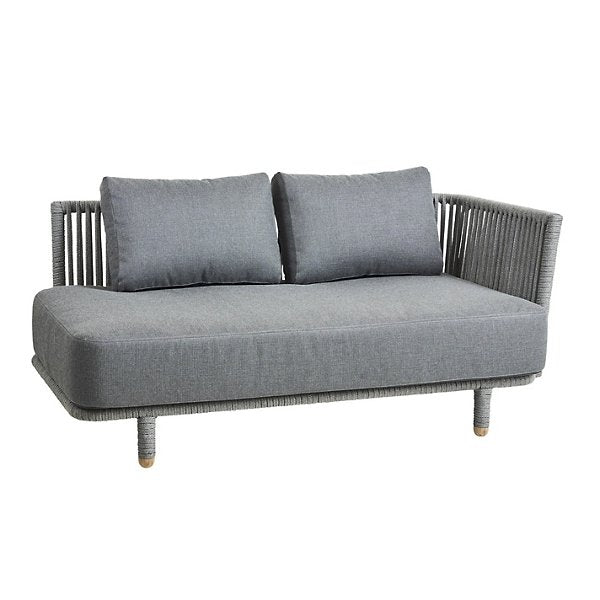 Moments Outdoor 2 Seater Sofa Module, Left, Grey