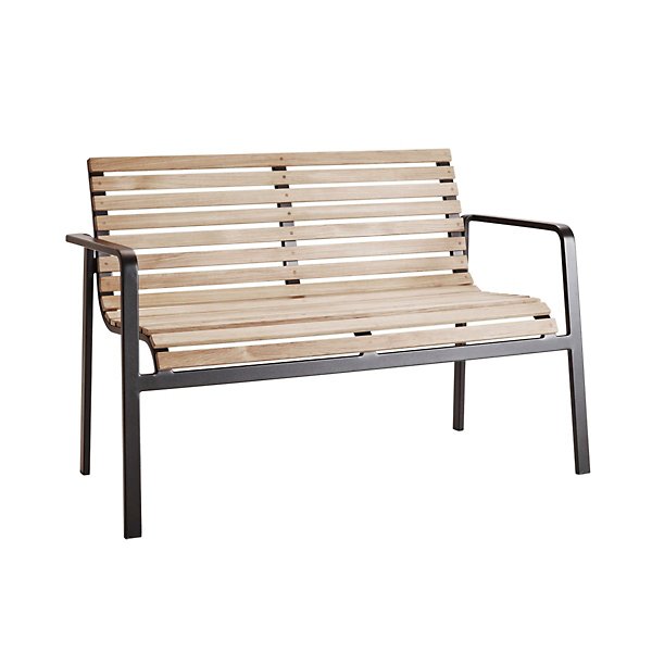 Parc Outdoor Bench, Teak with Lava Grey Aluminium