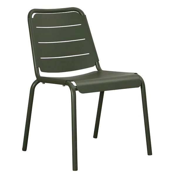 Copenhagen Outdoor Stackable Side Chair, Dark Green