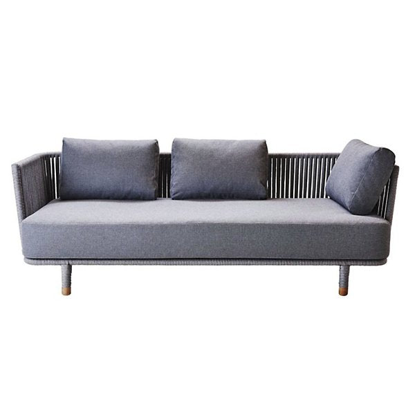 Moments 3-Seater Sofa, Grey with Cane-Line Soft Rope Frame
