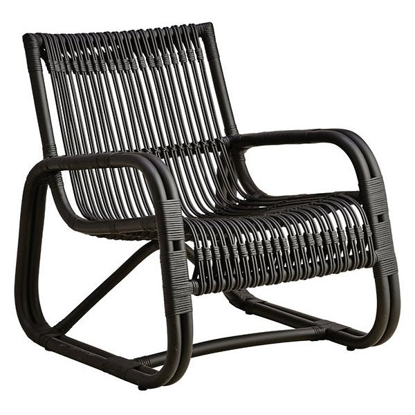 Curve Lounge Chair, Rattan Black