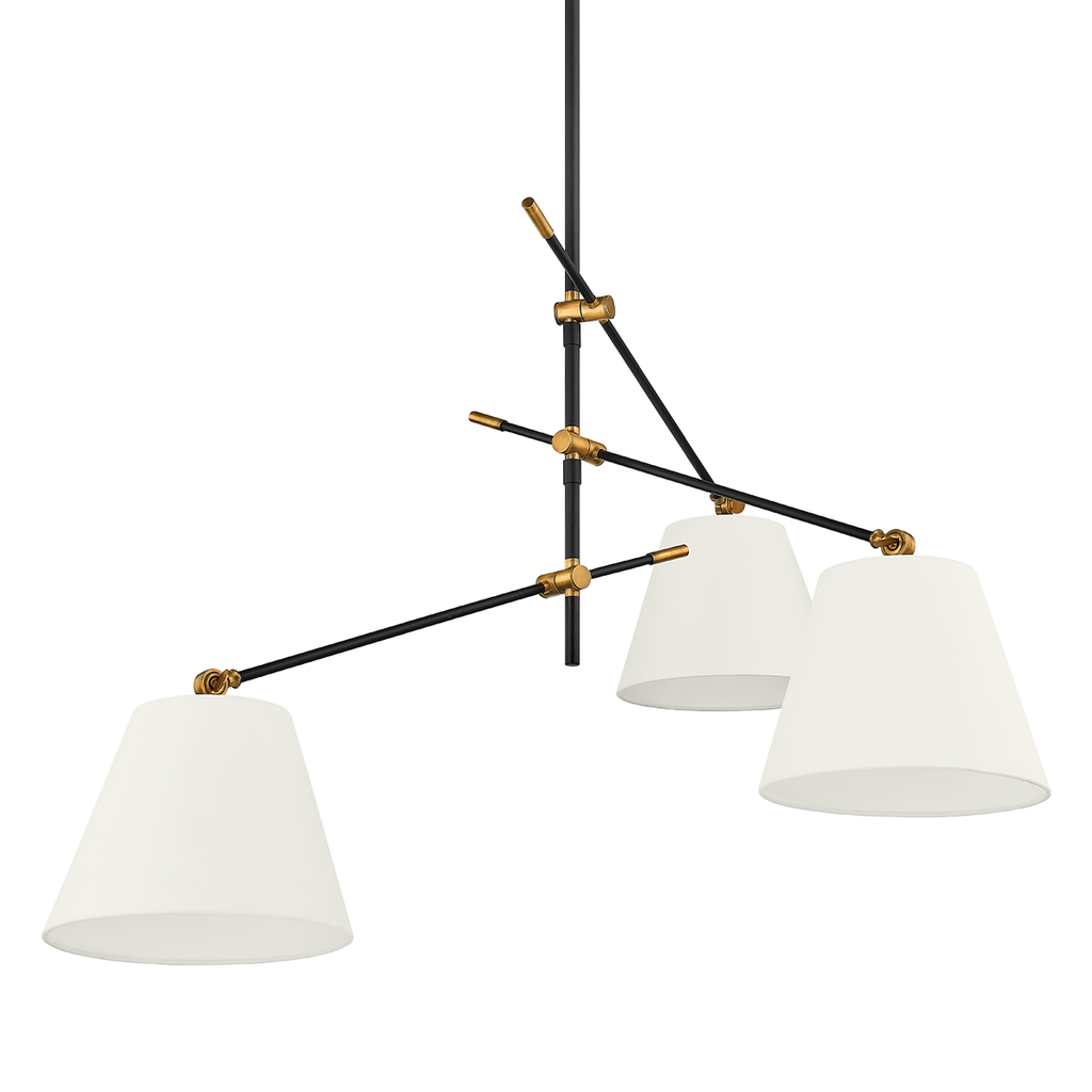 Navin 3 Light Chandelier - Patina Brass