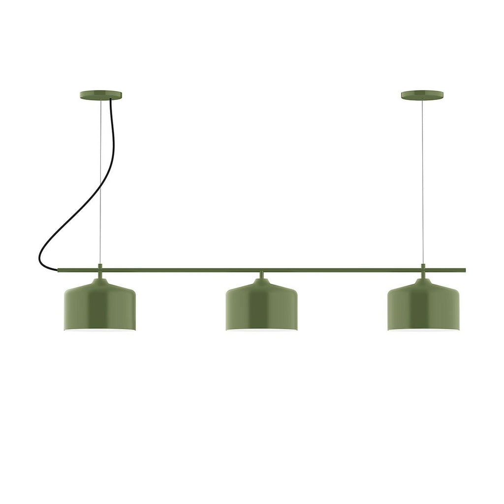 3-Light Linear Axis Chandelier, Fern Green - CHA419-22