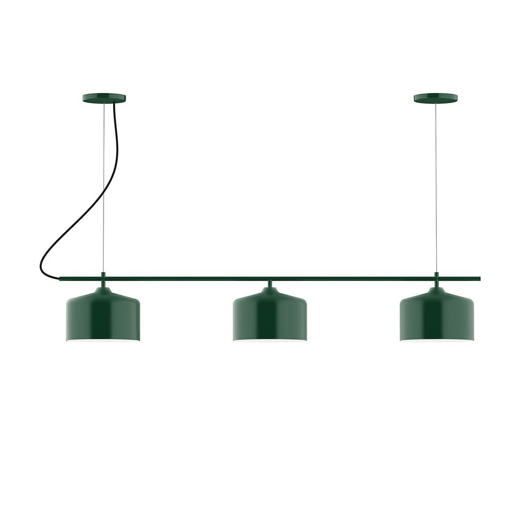 3-Light Linear Axis Chandelier, Forest Green - CHA419-42