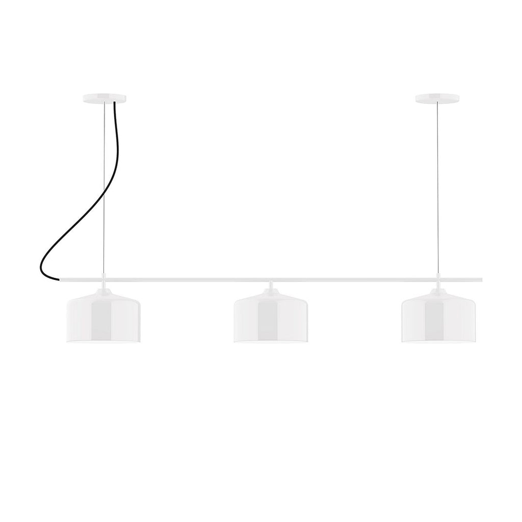 3-Light Linear Axis Chandelier, White - CHA419-44