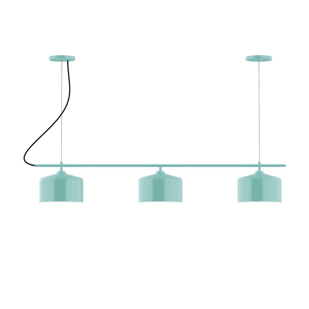 3-Light Linear Axis Chandelier, Sea Green - CHA419-48