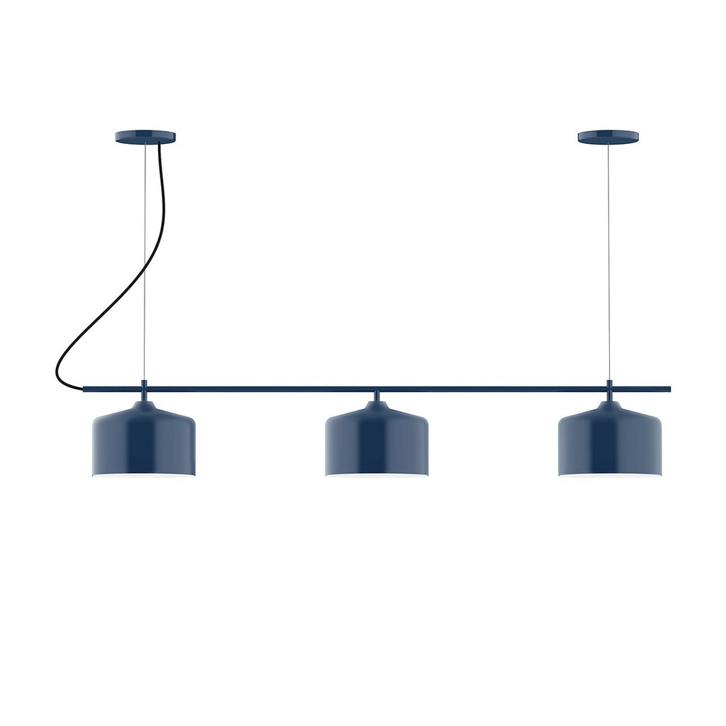 3-Light Linear Axis Chandelier, Navy - CHA419-50