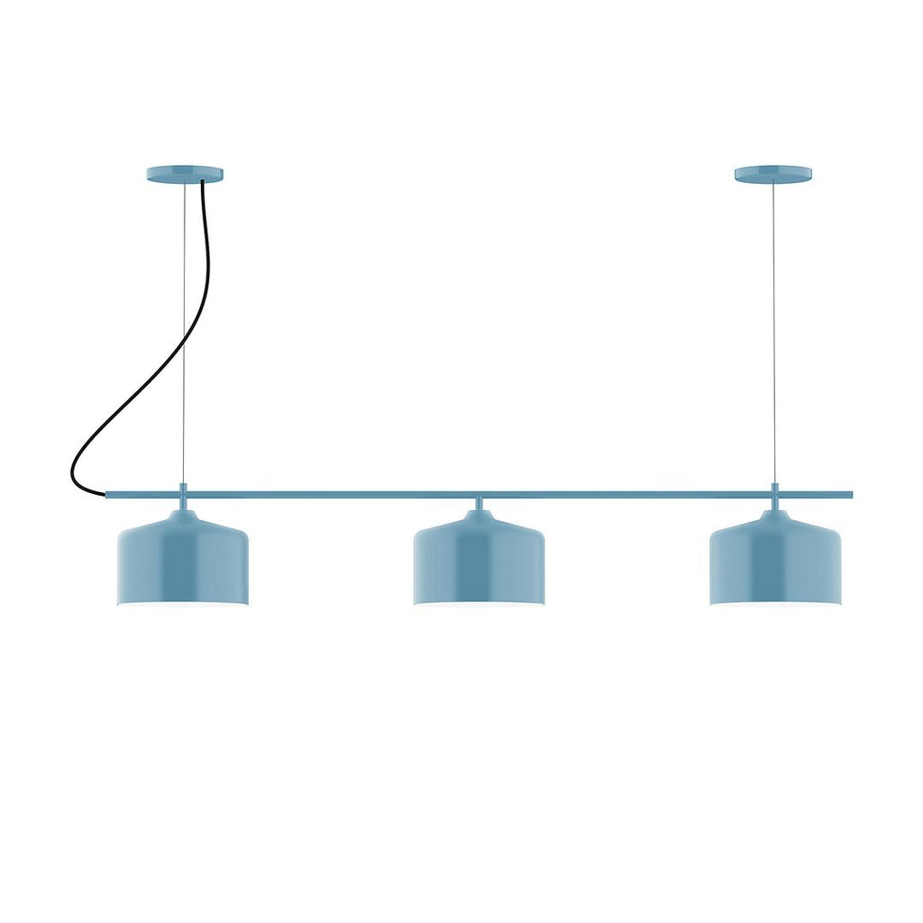 3-Light Linear Axis Chandelier, Light Blue - CHA419-54