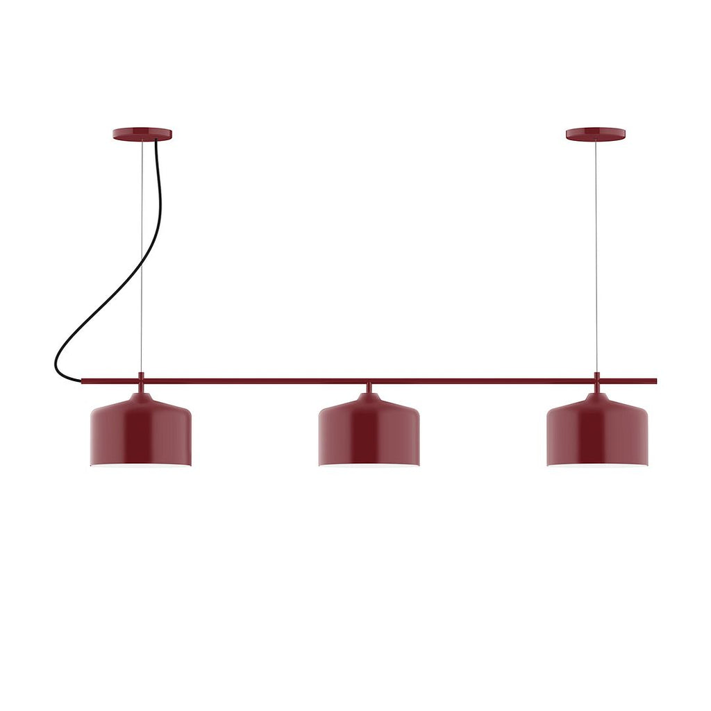 3-Light Linear Axis Chandelier, Barn Red - CHA419-55