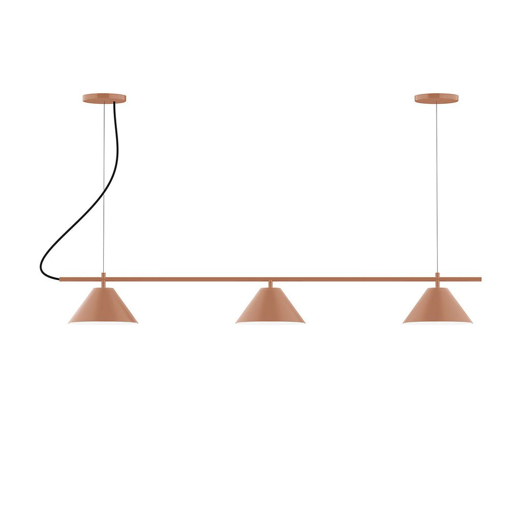 3-Light Linear Axis Chandelier, Terracotta - CHA421-19