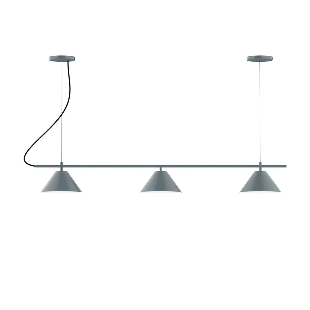 3-Light Linear Axis Chandelier, Slate Gray - CHA421-40